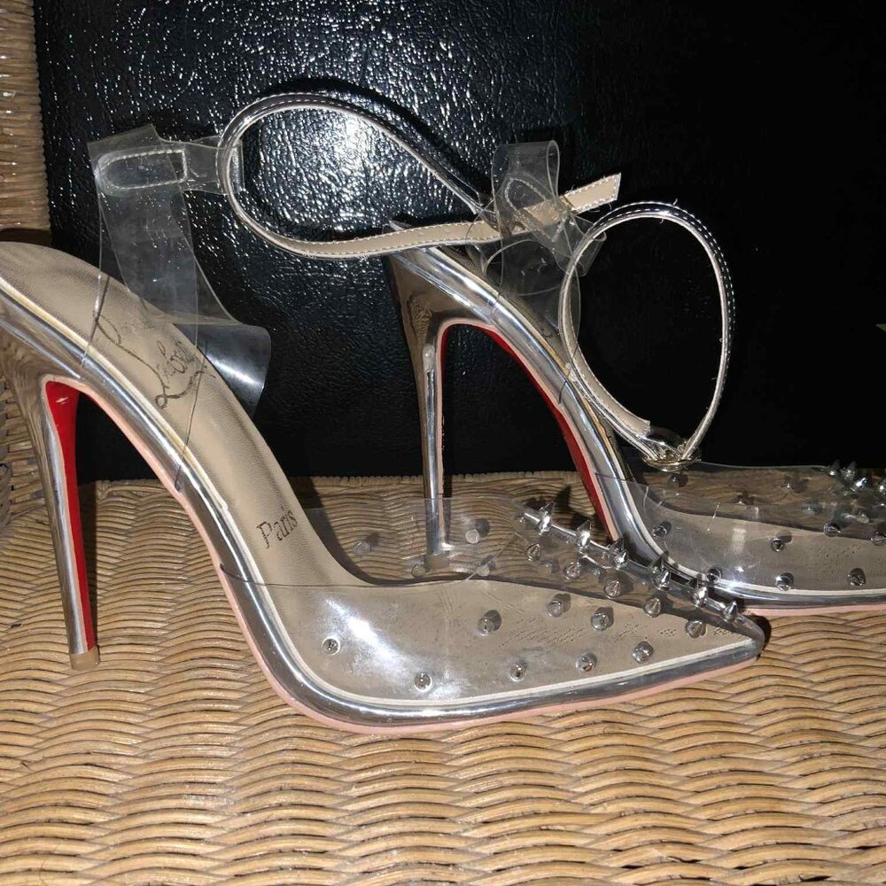 Christian Louboutin Silver Spiked Heels - Picture 10 of 12